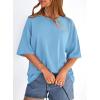 imagePRETTYGARDEN Womens 2026 Spring Going Out Tops Casual Short Sleeve Crewneck Loose Fit Basic Oversized T Shirts Summer OutfitsSky Blue