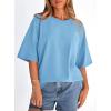 imagePRETTYGARDEN Womens 2026 Spring Going Out Tops Casual Short Sleeve Crewneck Loose Fit Basic Oversized T Shirts Summer OutfitsSky Blue