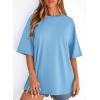 imagePRETTYGARDEN Womens 2026 Spring Going Out Tops Casual Short Sleeve Crewneck Loose Fit Basic Oversized T Shirts Summer OutfitsSky Blue