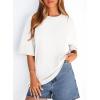 imagePRETTYGARDEN Womens 2026 Spring Going Out Tops Casual Short Sleeve Crewneck Loose Fit Basic Oversized T Shirts Summer OutfitsWhite