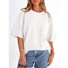 imagePRETTYGARDEN Womens 2026 Spring Going Out Tops Casual Short Sleeve Crewneck Loose Fit Basic Oversized T Shirts Summer OutfitsWhite