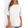 imagePRETTYGARDEN Womens 2026 Spring Going Out Tops Casual Short Sleeve Crewneck Loose Fit Basic Oversized T Shirts Summer OutfitsWhite