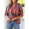 imagePRETTYGARDEN Womens 2026 Summer Floral Blouses Dressy Casual Half Sleeve V Neck Going Out Boho Tops Spring Fashion ClothingMulticolored