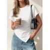 imagePRETTYGARDEN Womens Asymmetrical Summer Tops 2026 Going Out Shirts Spring Y2K Short Sleeve Crew Neck Ruched Trendy ClothesWhite