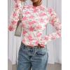 imagePRETTYGARDEN Womens Long Sleeve Going Out Tops 2026 Spring Y2K Clothes Mesh Floral Fitted Shirts Date Night OutfitFloral Pink