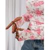 imagePRETTYGARDEN Womens Long Sleeve Going Out Tops 2026 Spring Y2K Clothes Mesh Floral Fitted Shirts Date Night OutfitFloral Pink