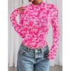 imagePRETTYGARDEN Womens Long Sleeve Going Out Tops 2026 Spring Y2K Clothes Mesh Floral Fitted Shirts Date Night OutfitFloral White Rose Pink