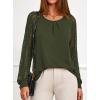 imagePRETTYGARDEN Womens Long Sleeve Shirts Lace Tops 2026 Spring Fashion Outfits Dressy Casual Blouses Work ClothesArmy Green