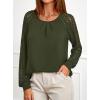 imagePRETTYGARDEN Womens Long Sleeve Shirts Lace Tops 2026 Spring Fashion Outfits Dressy Casual Blouses Work ClothesArmy Green