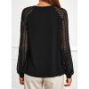 imagePRETTYGARDEN Womens Long Sleeve Shirts Lace Tops 2026 Spring Fashion Outfits Dressy Casual Blouses Work ClothesBlack