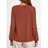 imagePRETTYGARDEN Womens Long Sleeve Shirts Lace Tops 2026 Spring Fashion Outfits Dressy Casual Blouses Work ClothesBrick Red