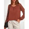 imagePRETTYGARDEN Womens Long Sleeve Shirts Lace Tops 2026 Spring Fashion Outfits Dressy Casual Blouses Work ClothesBrick Red