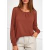 imagePRETTYGARDEN Womens Long Sleeve Shirts Lace Tops 2026 Spring Fashion Outfits Dressy Casual Blouses Work ClothesBrick Red