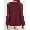 imagePRETTYGARDEN Womens Long Sleeve Shirts Lace Tops 2026 Spring Fashion Outfits Dressy Casual Blouses Work ClothesBurgundy