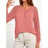 imagePRETTYGARDEN Womens Long Sleeve Shirts Lace Tops 2026 Spring Fashion Outfits Dressy Casual Blouses Work ClothesCoral Pink