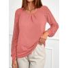 imagePRETTYGARDEN Womens Long Sleeve Shirts Lace Tops 2026 Spring Fashion Outfits Dressy Casual Blouses Work ClothesCoral Pink