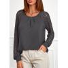 imagePRETTYGARDEN Womens Long Sleeve Shirts Lace Tops 2026 Spring Fashion Outfits Dressy Casual Blouses Work ClothesGrey