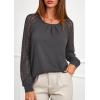 imagePRETTYGARDEN Womens Long Sleeve Shirts Lace Tops 2026 Spring Fashion Outfits Dressy Casual Blouses Work ClothesGrey