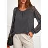 imagePRETTYGARDEN Womens Long Sleeve Shirts Lace Tops 2026 Spring Fashion Outfits Dressy Casual Blouses Work ClothesGrey