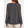 imagePRETTYGARDEN Womens Long Sleeve Shirts Lace Tops 2026 Spring Fashion Outfits Dressy Casual Blouses Work ClothesGrey