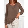 imagePRETTYGARDEN Womens Long Sleeve Shirts Lace Tops 2026 Spring Fashion Outfits Dressy Casual Blouses Work ClothesLight Brown
