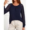 imagePRETTYGARDEN Womens Long Sleeve Shirts Lace Tops 2026 Spring Fashion Outfits Dressy Casual Blouses Work ClothesNavy Blue