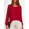 imagePRETTYGARDEN Womens Long Sleeve Shirts Lace Tops 2026 Spring Fashion Outfits Dressy Casual Blouses Work ClothesRed