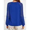 imagePRETTYGARDEN Womens Long Sleeve Shirts Lace Tops 2026 Spring Fashion Outfits Dressy Casual Blouses Work ClothesRoyal Blue