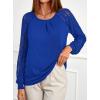imagePRETTYGARDEN Womens Long Sleeve Shirts Lace Tops 2026 Spring Fashion Outfits Dressy Casual Blouses Work ClothesRoyal Blue