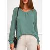 imagePRETTYGARDEN Womens Long Sleeve Shirts Lace Tops 2026 Spring Fashion Outfits Dressy Casual Blouses Work ClothesSage Green
