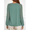 imagePRETTYGARDEN Womens Long Sleeve Shirts Lace Tops 2026 Spring Fashion Outfits Dressy Casual Blouses Work ClothesSage Green