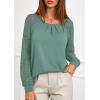 imagePRETTYGARDEN Womens Long Sleeve Shirts Lace Tops 2026 Spring Fashion Outfits Dressy Casual Blouses Work ClothesSage Green