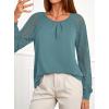 imagePRETTYGARDEN Womens Long Sleeve Shirts Lace Tops 2026 Spring Fashion Outfits Dressy Casual Blouses Work ClothesTeal