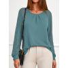 imagePRETTYGARDEN Womens Long Sleeve Shirts Lace Tops 2026 Spring Fashion Outfits Dressy Casual Blouses Work ClothesTeal