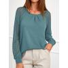 imagePRETTYGARDEN Womens Long Sleeve Shirts Lace Tops 2026 Spring Fashion Outfits Dressy Casual Blouses Work ClothesTeal