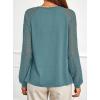 imagePRETTYGARDEN Womens Long Sleeve Shirts Lace Tops 2026 Spring Fashion Outfits Dressy Casual Blouses Work ClothesTeal