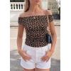 imagePRETTYGARDEN Womens Off The Shoulder Tops 2026 Summer Y2K Clothes Going Out Shirts Ruched Tank Top Date Night OutfitsFloral Black Orange