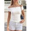 imagePRETTYGARDEN Womens Off The Shoulder Tops 2026 Summer Y2K Clothes Going Out Shirts Ruched Tank Top Date Night OutfitsPolka Dot White Black
