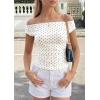 imagePRETTYGARDEN Womens Off The Shoulder Tops 2026 Summer Y2K Clothes Going Out Shirts Ruched Tank Top Date Night OutfitsPolka Dot White Black