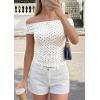 imagePRETTYGARDEN Womens Off The Shoulder Tops 2026 Summer Y2K Clothes Going Out Shirts Ruched Tank Top Date Night OutfitsPolka Dot White Black