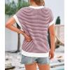 imagePRETTYGARDEN Womens Short Sleeve Sweater Spring Summer 2026 Round Neck Striped Pullover Cap Sleeve Knit Sweater Vest TopsRed