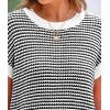 imagePRETTYGARDEN Womens Short Sleeve Sweater Spring Summer 2026 Round Neck Striped Pullover Cap Sleeve Knit Sweater Vest TopsWhite