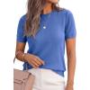 imagePRETTYGARDEN Womens Short Sleeve Sweaters 2026 Spring Crew Neck Knit Work Shirts Business Casual Tops Summer Fashion ClothesBlue