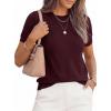 imagePRETTYGARDEN Womens Short Sleeve Sweaters 2026 Spring Crew Neck Knit Work Shirts Business Casual Tops Summer Fashion ClothesDark Burgundy