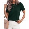 imagePRETTYGARDEN Womens Short Sleeve Sweaters 2026 Spring Crew Neck Knit Work Shirts Business Casual Tops Summer Fashion ClothesDark Green
