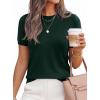 imagePRETTYGARDEN Womens Short Sleeve Sweaters 2026 Spring Crew Neck Knit Work Shirts Business Casual Tops Summer Fashion ClothesDark Green
