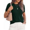 imagePRETTYGARDEN Womens Short Sleeve Sweaters 2026 Spring Crew Neck Knit Work Shirts Business Casual Tops Summer Fashion ClothesDark Green