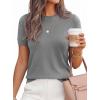 imagePRETTYGARDEN Womens Short Sleeve Sweaters 2026 Spring Crew Neck Knit Work Shirts Business Casual Tops Summer Fashion ClothesGrey