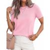 imagePRETTYGARDEN Womens Short Sleeve Sweaters 2026 Spring Crew Neck Knit Work Shirts Business Casual Tops Summer Fashion ClothesPink