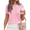 imagePRETTYGARDEN Womens Short Sleeve Sweaters 2026 Spring Crew Neck Knit Work Shirts Business Casual Tops Summer Fashion ClothesPink